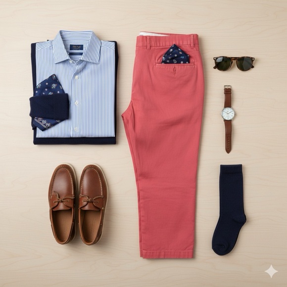 Polo Golf Ralph Lauren Chino Pants 35x34 (*35x31) Preppy Nantucket Red Pink